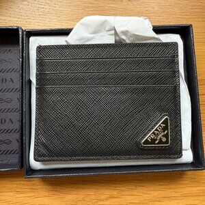 Like New Prada Saffiano Leather Card Holder